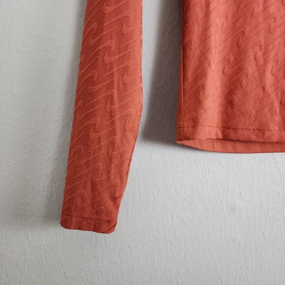 Nike Icon Clash Logo Print Mock-Neck Long Sleeve Top Terracotta Burnt Orange XS - Picture 7 of 12